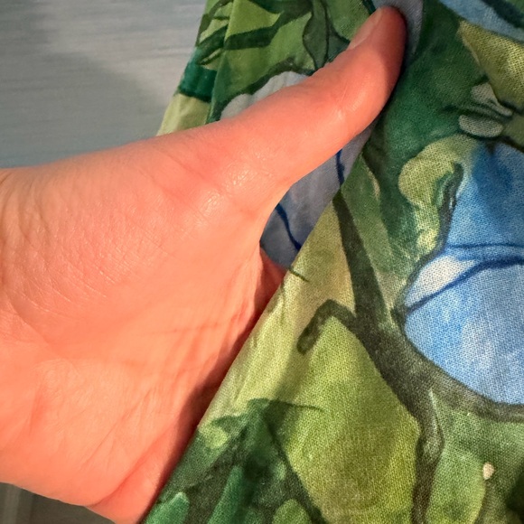 Maxi Linen Stained Glass Floral Pattern Elegant Dress - Picture 3 of 6